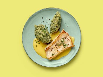 Loup de mer et purée aux épinards à l’aise en 20 minutes